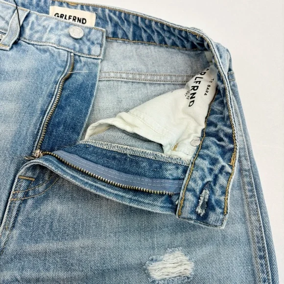 GRLFRND Sara Super High Rise Straight Jeans in La Brea Ave Size 27 Straight Leg